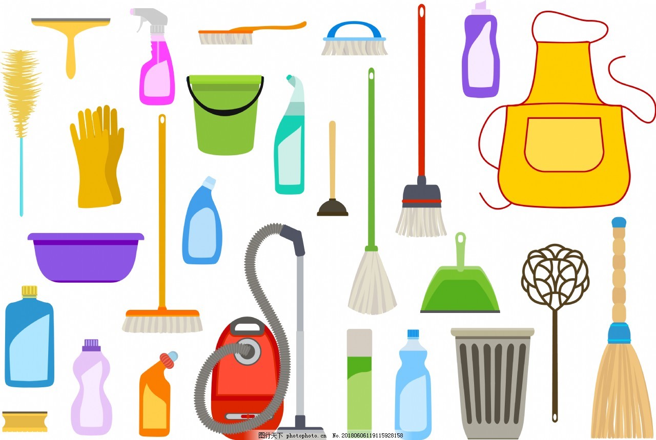 蔬果清洁日常 卡通插画中的健康卫士